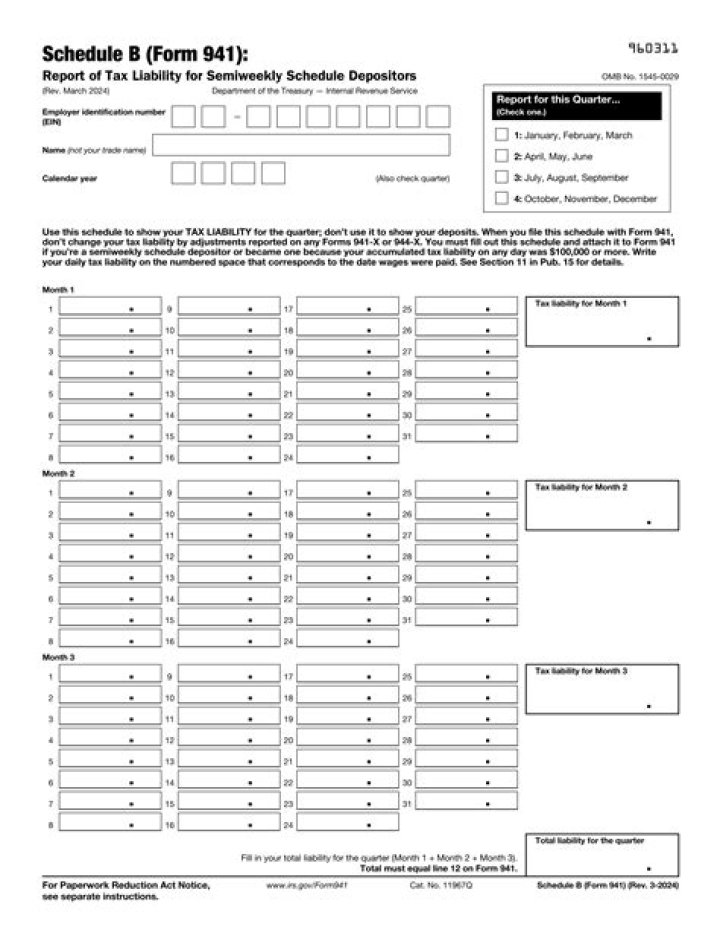 How do I file a Schedule B form 941?