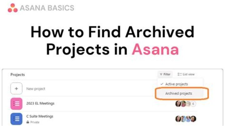 How do I find archived projects in asana?