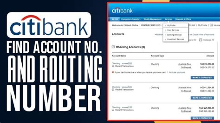 How do I find my BSB and account number Citibank?