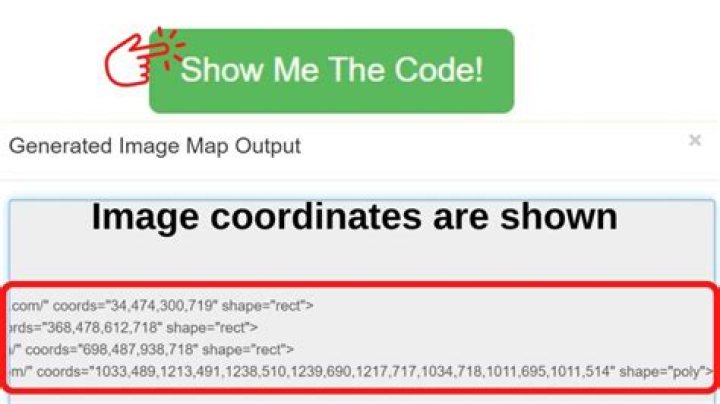 How do I find the coordinates of an image map in HTML?