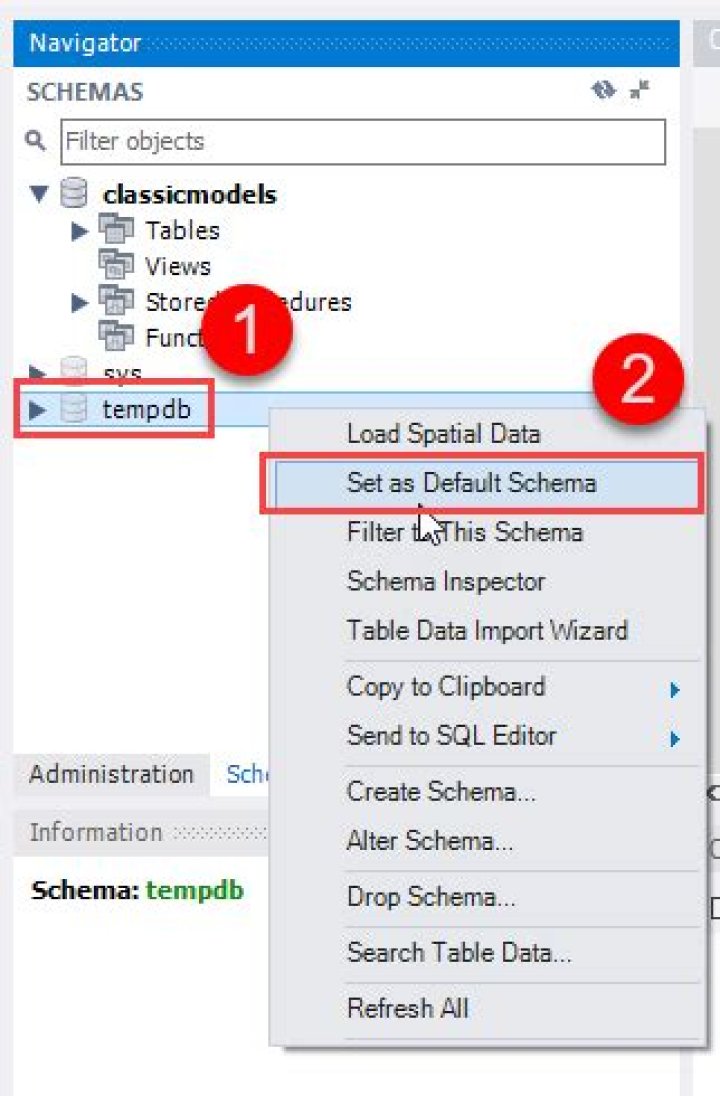 How do I find the default database in MySQL?
