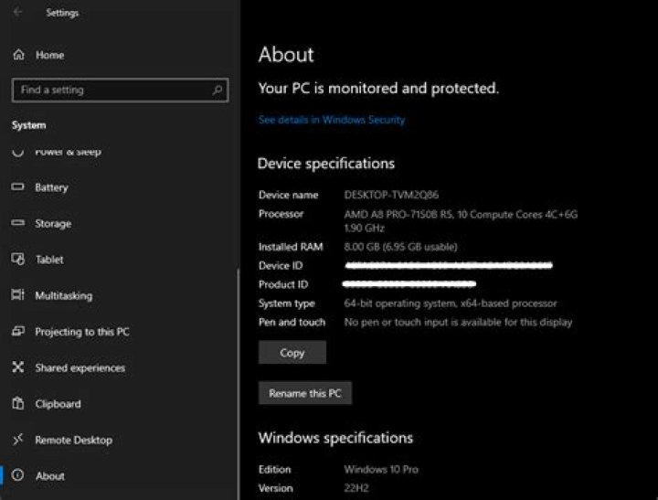 How do I find the specs on my Lenovo laptop?