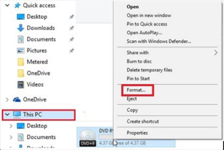 How do I format a RW DVD?