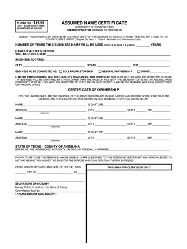 How do I get a copy of my assumed name certificate in Texas?