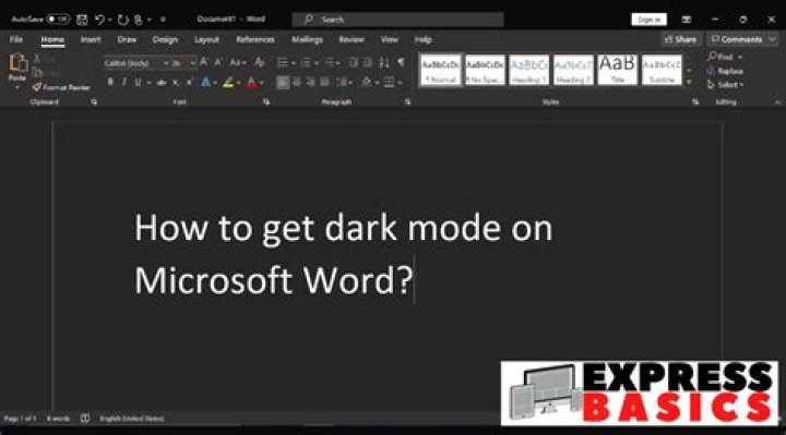 How do I get dark mode in Word?