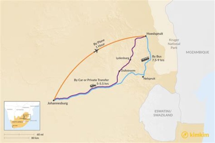 How do I get from Johannesburg to Hoedspruit?