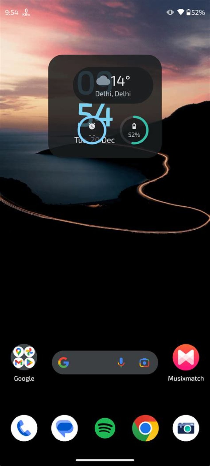 How do I get the clock widget on my Motorola?