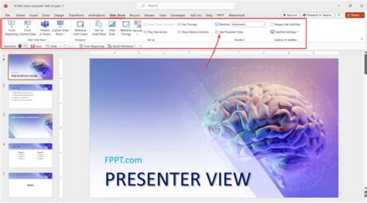 How do I hide presenter view in PowerPoint?