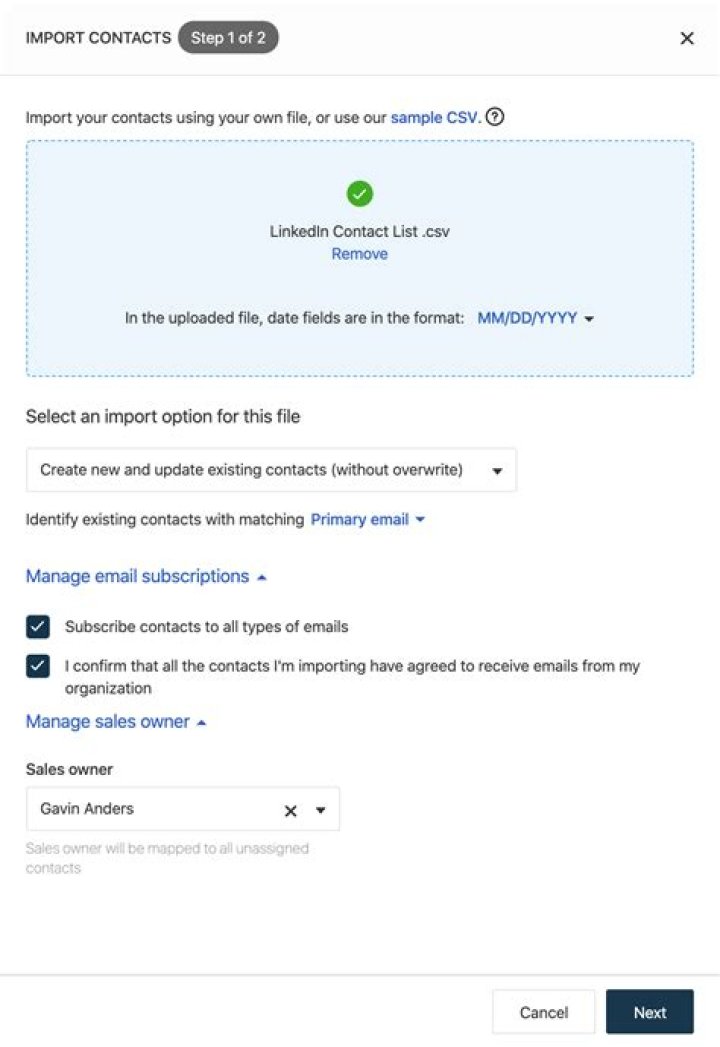 How do I import contacts into LinkedIn?