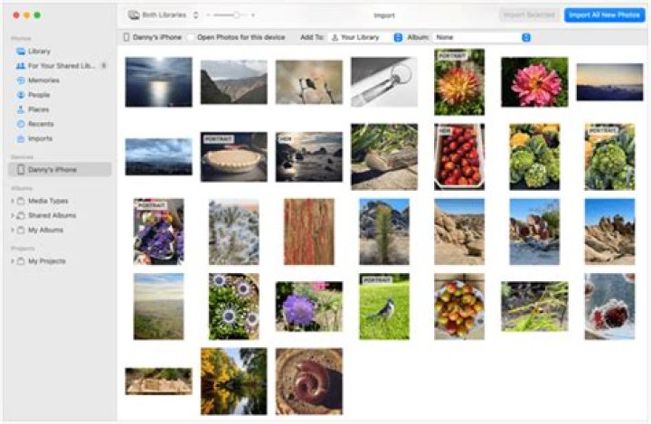 How do I import photos from my iPhone to iPhoto?
