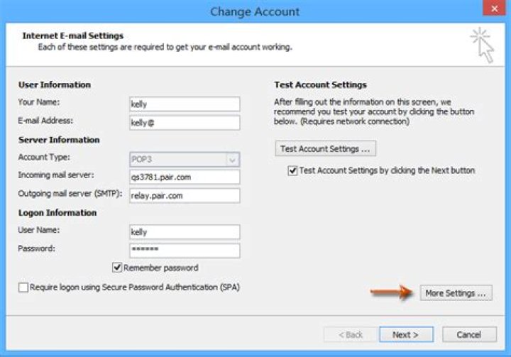 How do I leave emails on server in Outlook?