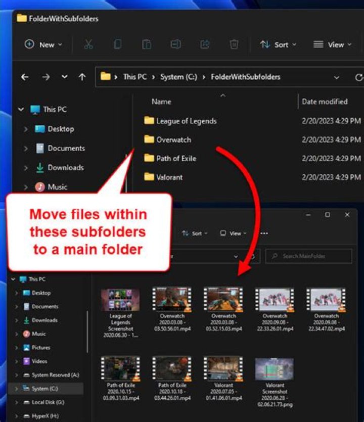 How do I list all subfolders in a directory?