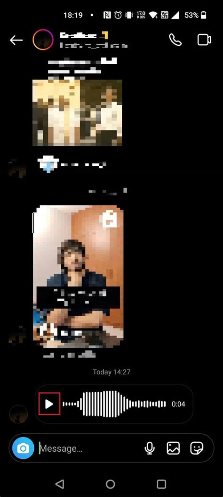 How do I listen to voice clips on messenger?