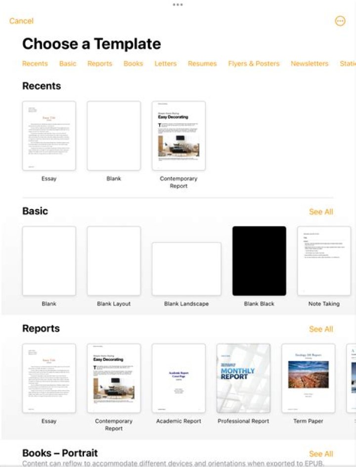 How do I make business cards in pages on IPAD?