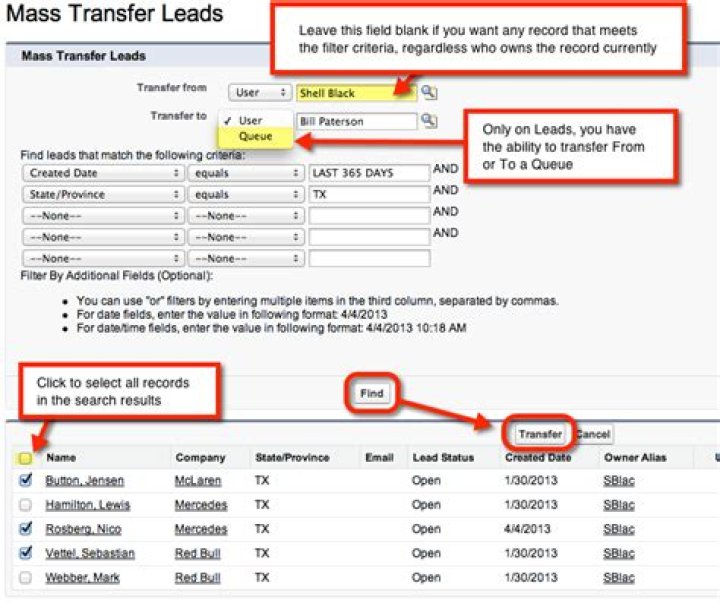 How do I mass reassign tasks in Salesforce?
