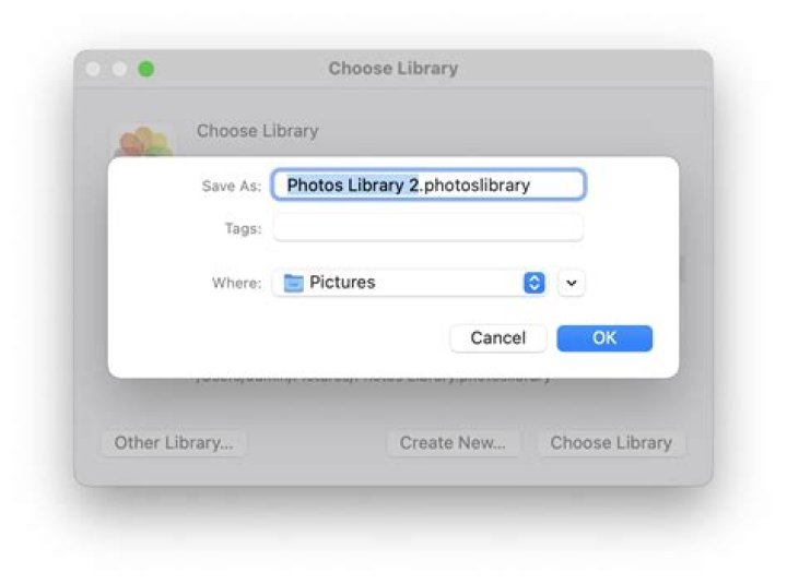 How do I open old photos library on Mac?