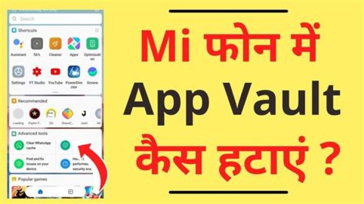 How do I open the app vault in MI?