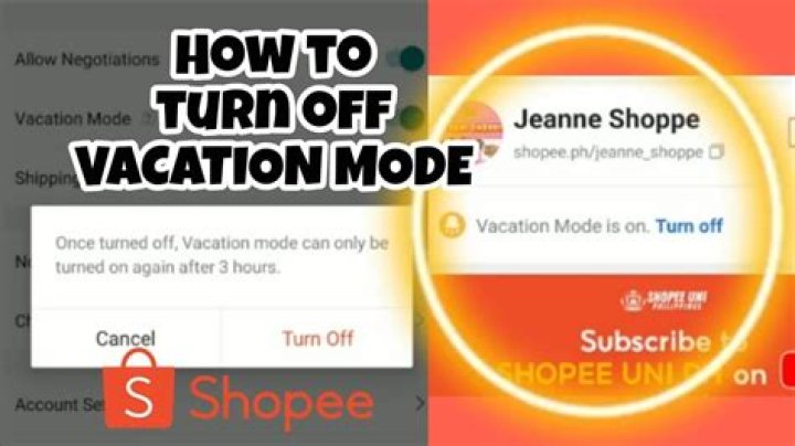 How do I put lazada on vacation mode?