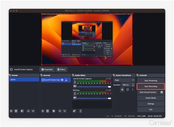 How do I record my desktop with OBS studio?