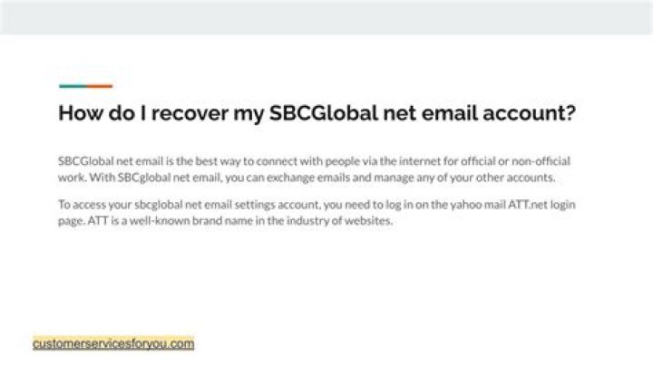 How do I recover my SBCglobal net email?