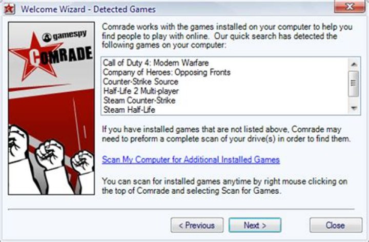 How do I remove GameSpy comrade from Windows 10?
