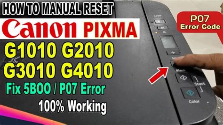 How do I reset my Canon Pixma g3010 printer?