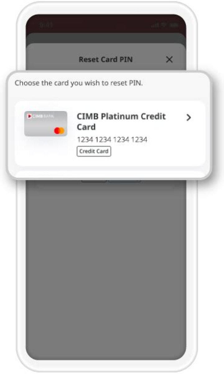 How do I reset my CIMB credit card PIN?