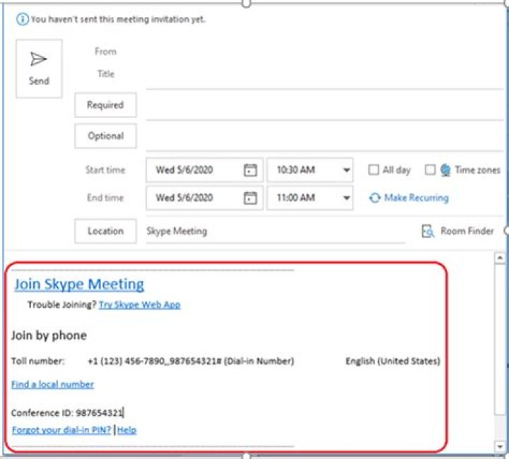 How do I schedule a Skype for business meeting without Outlook?