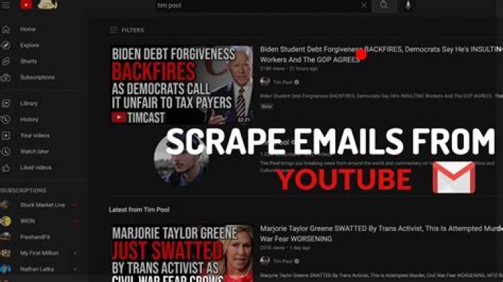 How do I scrape emails from YouTube channels?