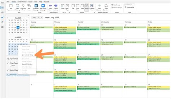 How do I see a group calendar in Outlook 365?