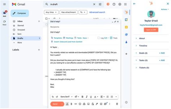 How do I send an email from HubSpot?