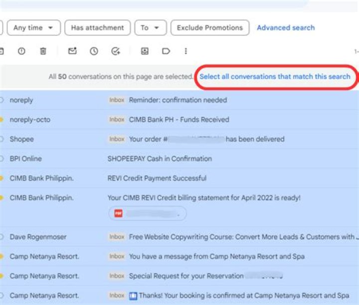 How do I separate conversations in Gmail?