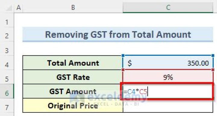 How do I separate GST from total?