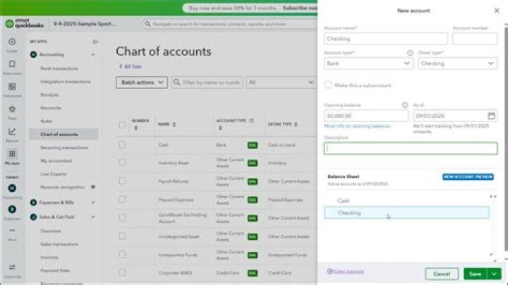 How do I set up a new bank account in QuickBooks online?