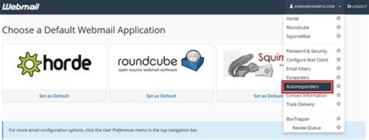 How do I set up autoresponder in webmail?