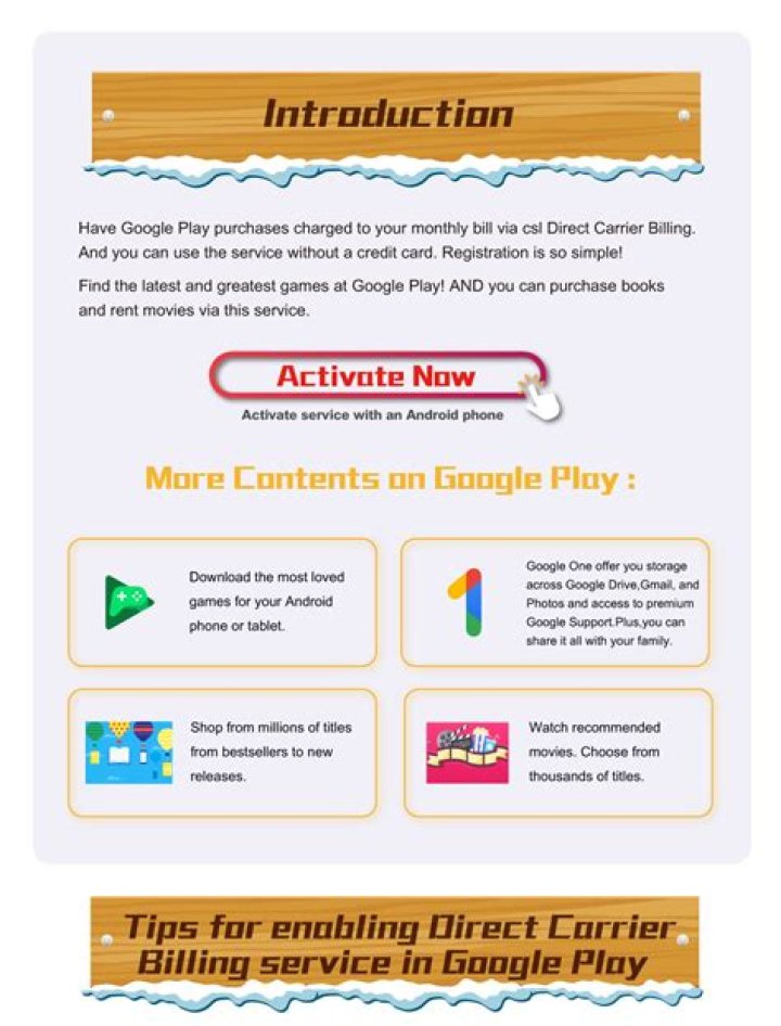 How do I set up direct carrier billing on Google Play?