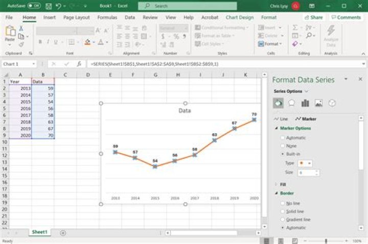 How do I show individual points on a graph in Excel?