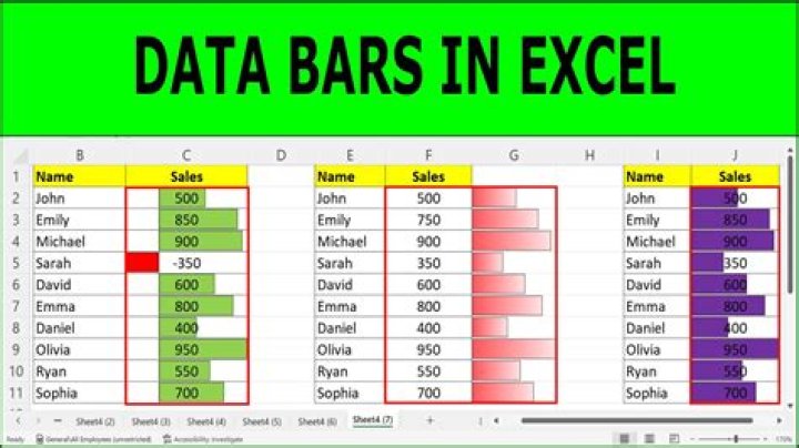 How do I show the data bar in Excel?