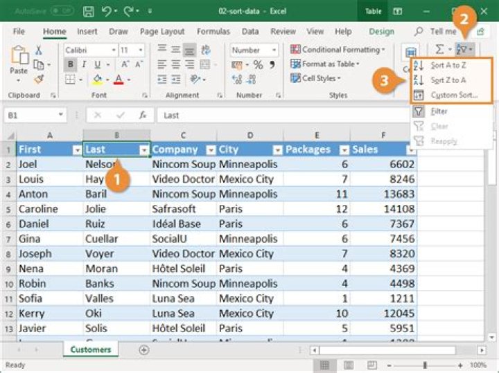 How do I sort in open office?