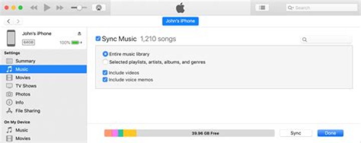 How do I sync iTunes from iPhone to Mac?