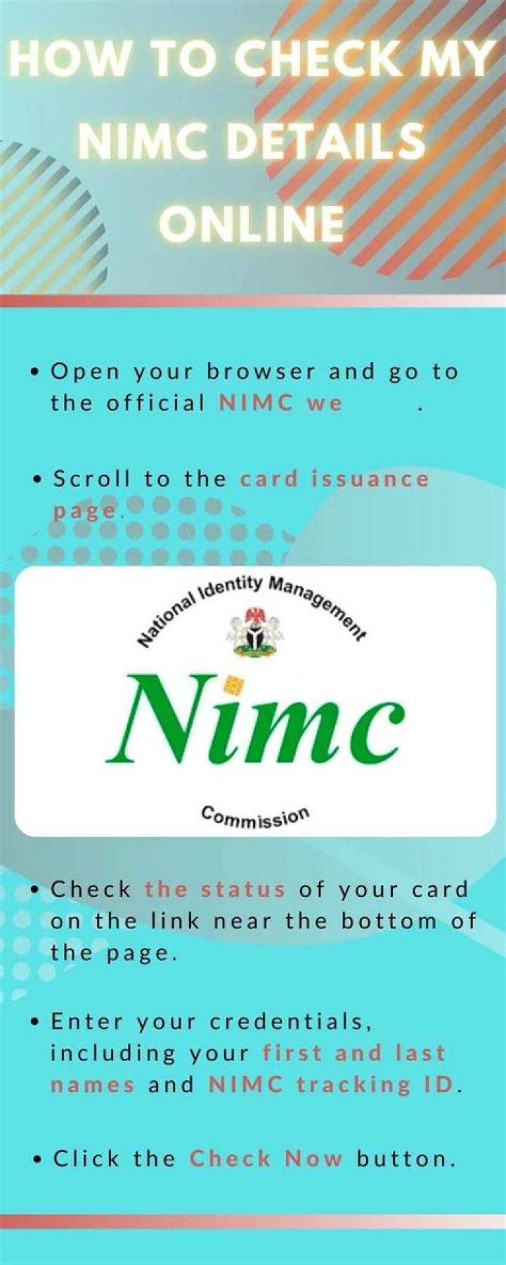 How do I track my Nimc card?