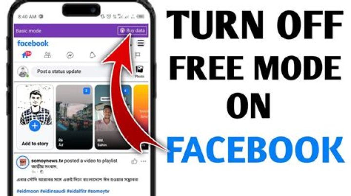 How do I turn off free mode on Facebook app?