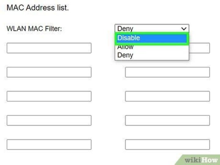 How do I turn off MAC address filtering on my Sky router?