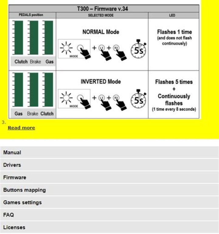 How do I update my Thrustmaster T300 firmware?
