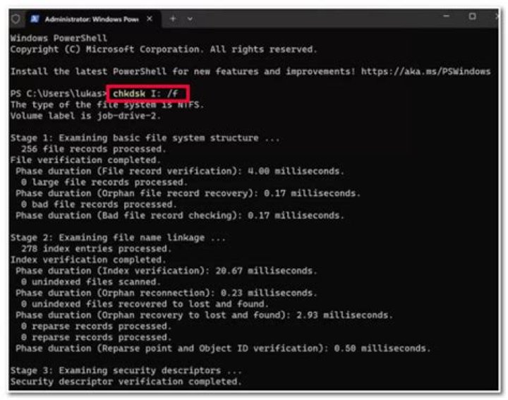 How do I use chkdsk to recover deleted files?