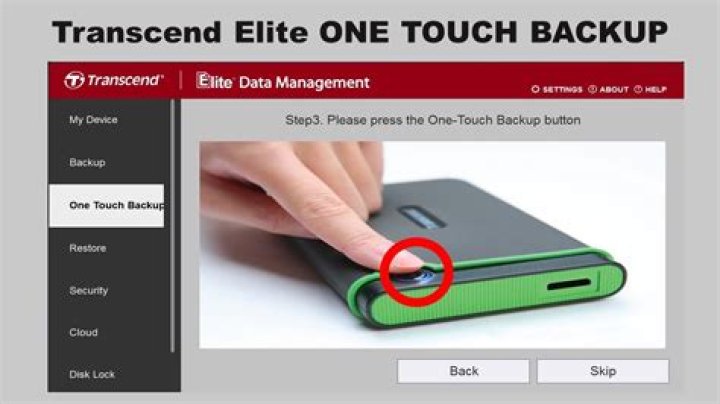 How do I use transcend one touch backup?