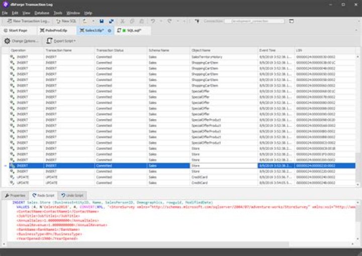How do I view a SQL transaction log?