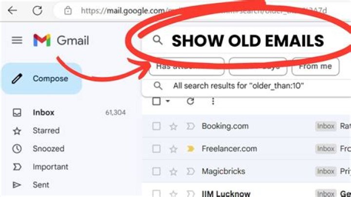 How do I view older emails in Gmail?