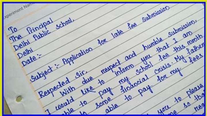How do I write an application to the principal for late submission of documents?